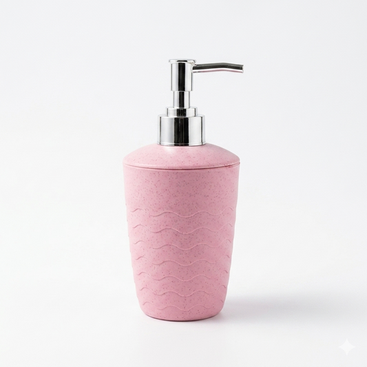 AM7783 DECORATIVE PINK WAVE PATTERN SOAP DISPENSER FOR MODERN BATHROOM AND KITCHEN SINK UTILITY