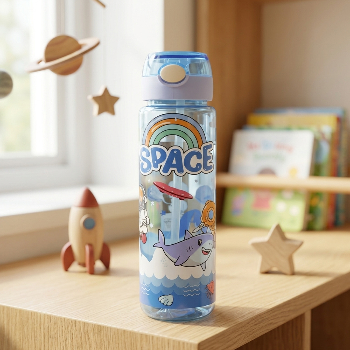 AM6882 Premium Printed Transparent Plastic Water Bottle