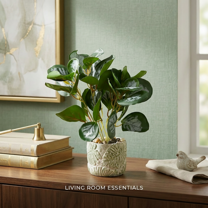 AM7446 Artificial Silver Leaf Potted Plant