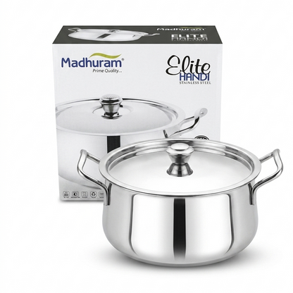 AM2950 Madhuram Prime Quality 2000ml Big Elite Handi 20Cm Stainless Steel 1 Pcs