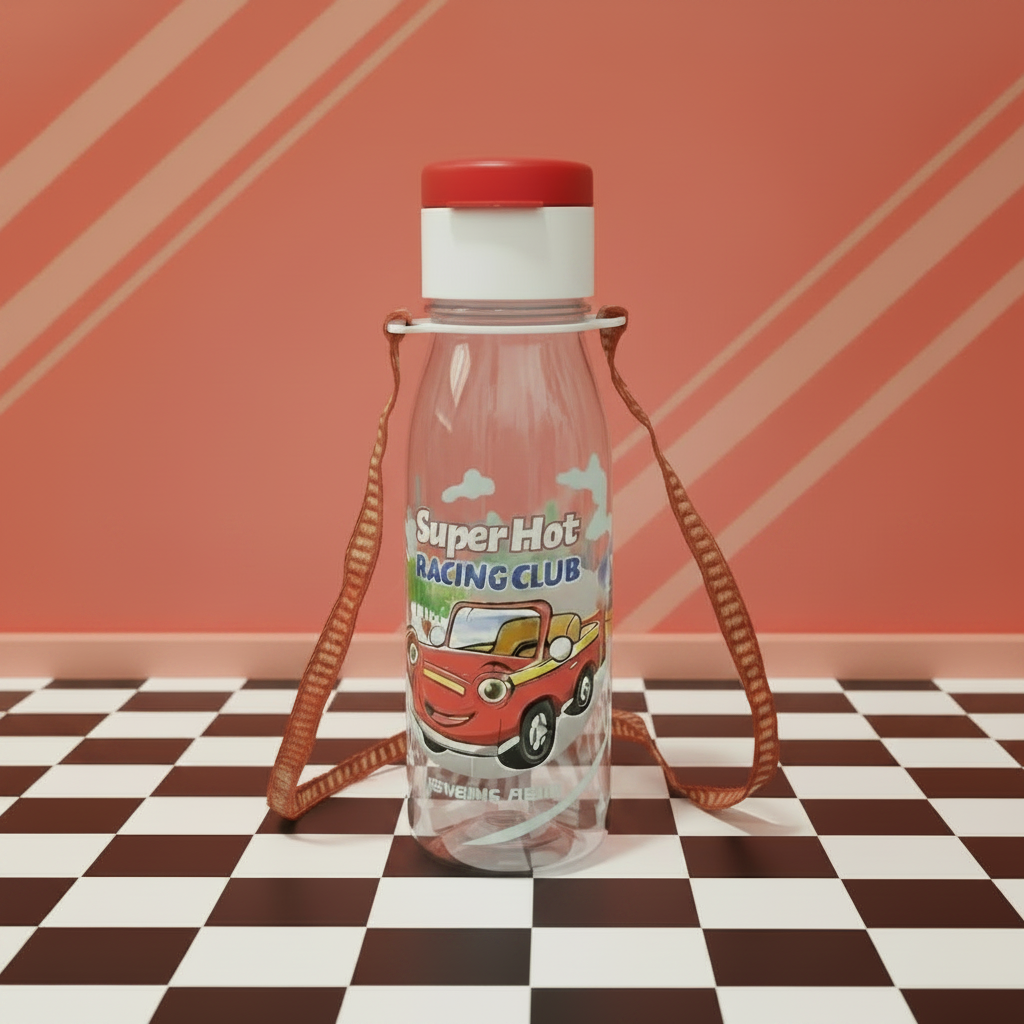 AM7163 Joyful Cool Aqua-550 Printed Kids Water Bottle with Carry Strap