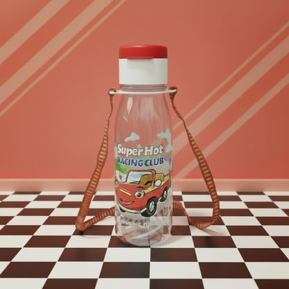 AM7163 Joyful Cool Aqua-550 Printed Kids Water Bottle with Carry Strap