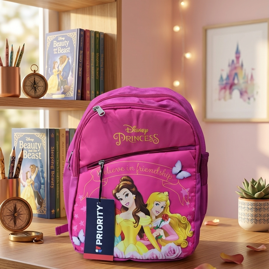 AM7154 Priority Fairy Plus Mix Disney Princess Printed School Bag - (14in)