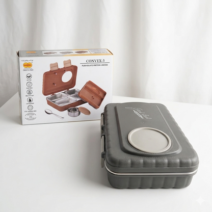 AM7103 Nakoda Convex-3 Insulated Stainless Steel Lunch Box