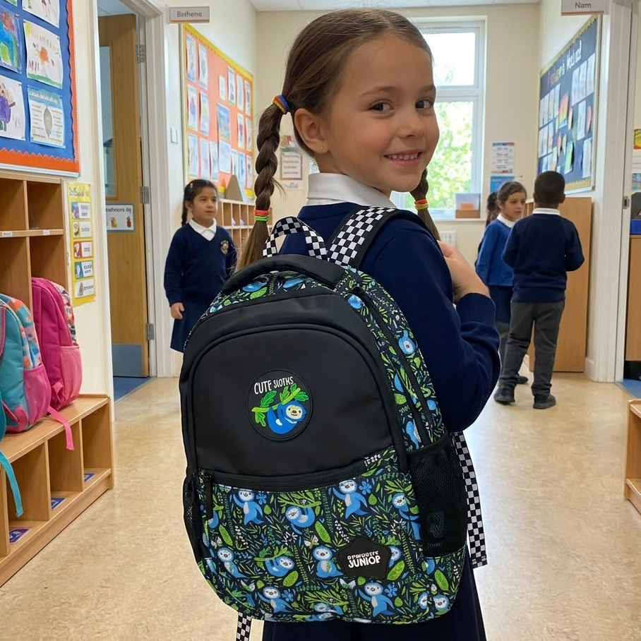 AM7611 Priority Tipsy Kids School Bag Premium Frozen Character Print Multi Compartment Backpack