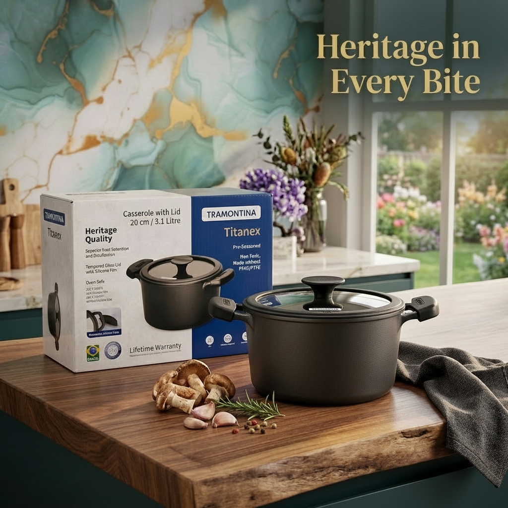 AM7409 Tramontina TITANEX Pre-Seasoned Cast Iron Casserole - 20 cm