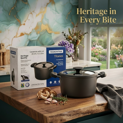 AM7409 Tramontina TITANEX Pre-Seasoned Cast Iron Casserole - 20 cm