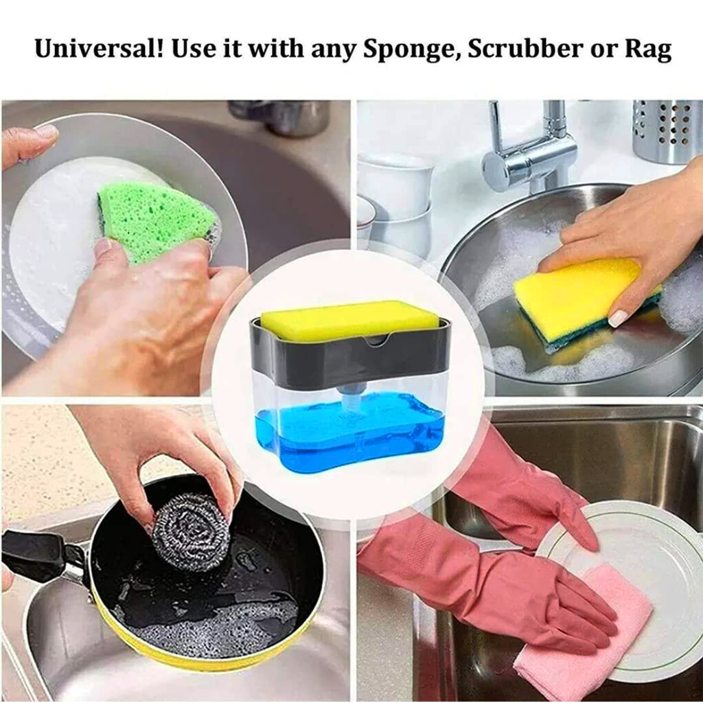 1264 Dish Soap Dispenser and Sponge Holder for Kitchen Sink