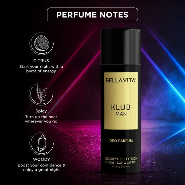 AM2378 Bellavita Klub Man Body Parfum Deodorant 150ml