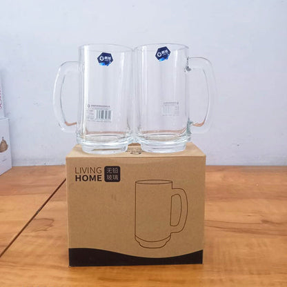 AM5384 Living Home Beer Glasses - 355ml Transparent Glasses for Beer, Drinks, Cocktail (Set of 2Pcs)
