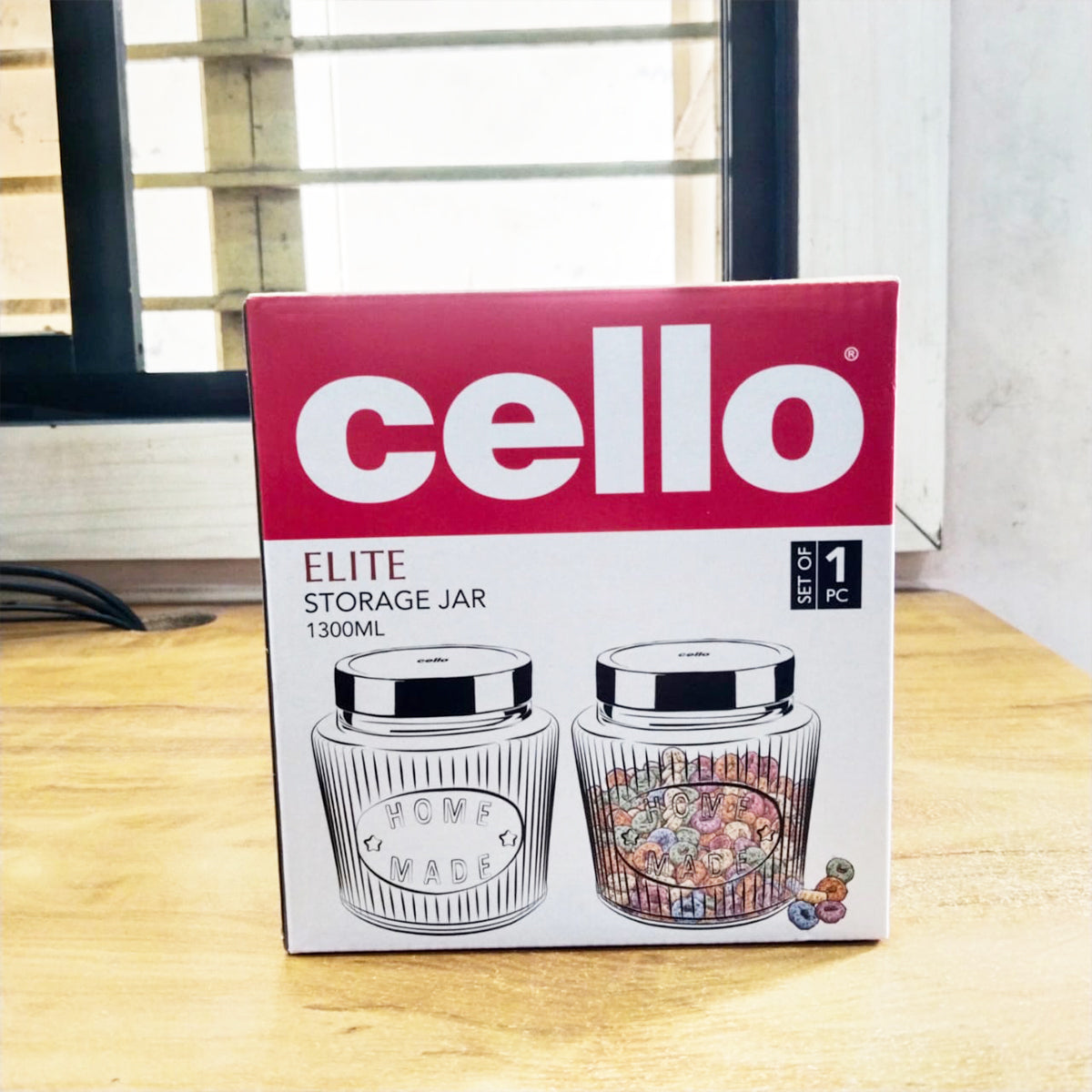 AM5674 CELLO Elite Storage Glass Jar 1300Ml