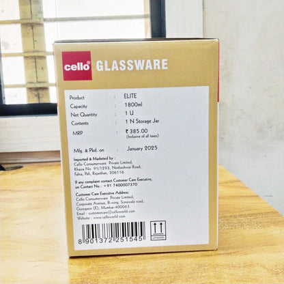 AM5675 CELLO Elite Storage Glass Jar 1800Ml