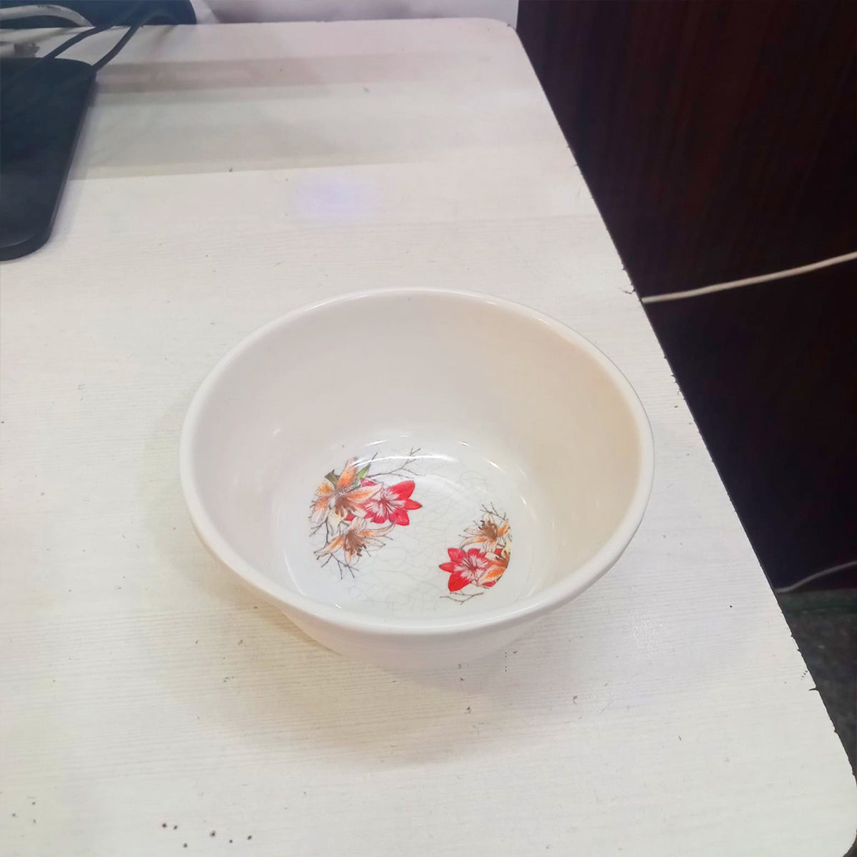 AM3232 Premium White Grey Dotted Cereal Serving Bowls