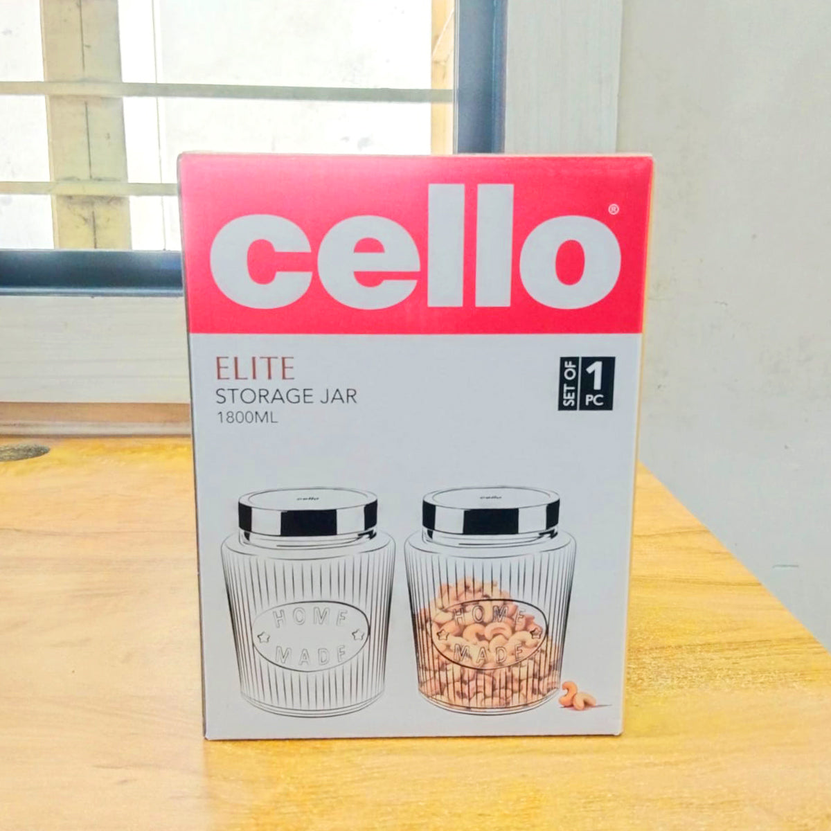 AM5675 CELLO Elite Storage Glass Jar 1800Ml