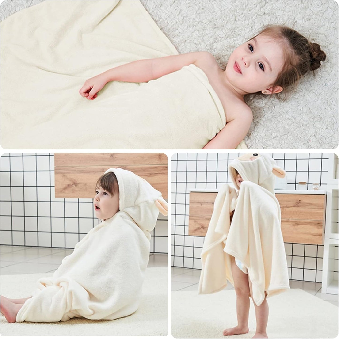 AM5245 Cute Animal Face Hooded Soft Baby Towels: The Perfect Bath Time Companion
