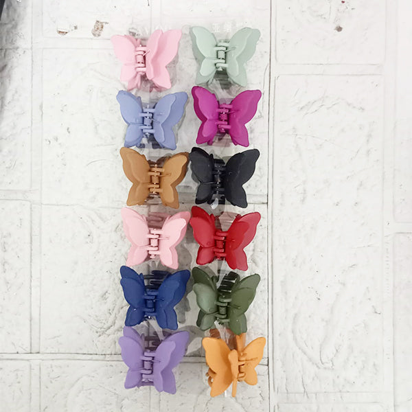 AM5010 Small Butterfly Hair Clature for Thick Hair Matte Finish Hair Claw Clips for Women & Girls (Multicolour)