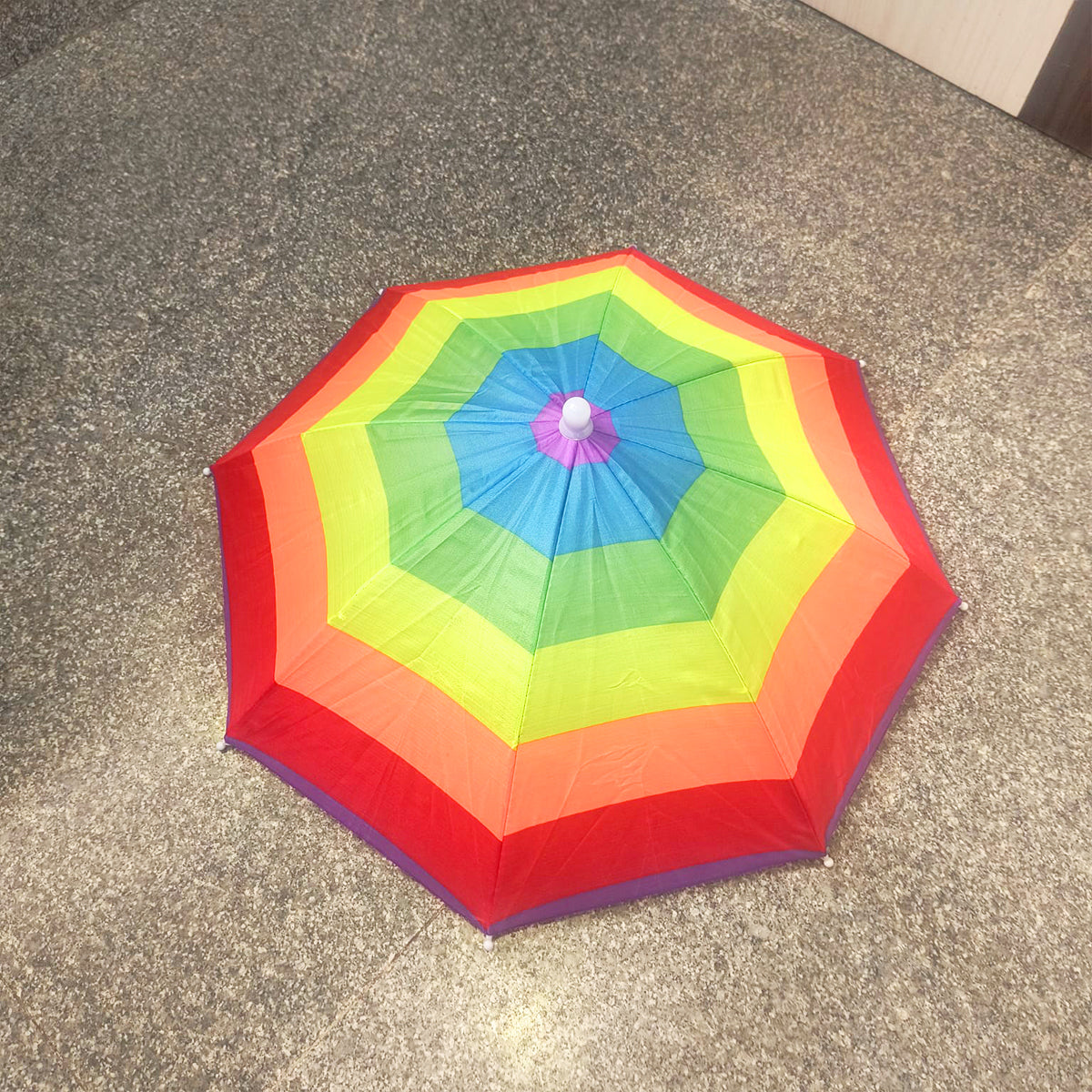 AM5607 Rainbow Umbrella Hat, Hand Free Umbrella for Adults and Kids - Waterproof and Lightweight Cap Umbrella