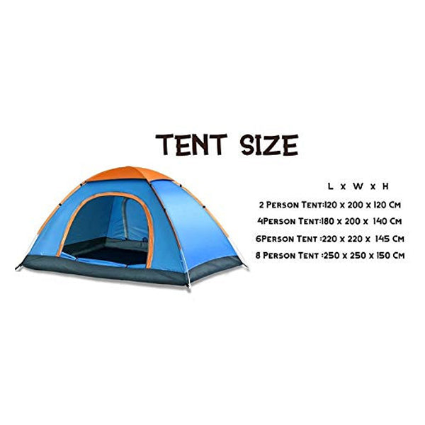 AM5408 Picnic Camping Portable Tent (4 Person) Velkro Polyester Waterproof 4 Person Tent