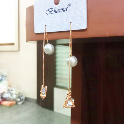 AM5627 Multi-Design Pearl and Crystal Dangle Drop Earrings for Women