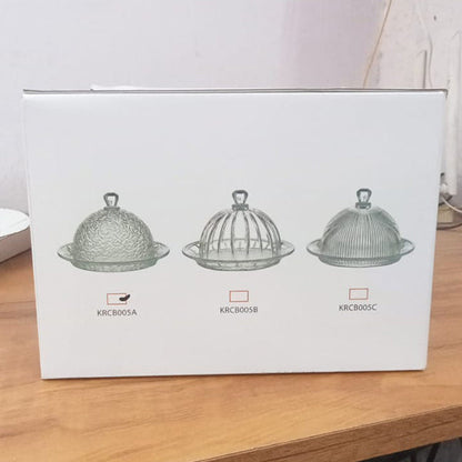AM5402 Karbon Crystal Glass Cake Display Plate, Clear, Durable, crystal Design, Cake Stand