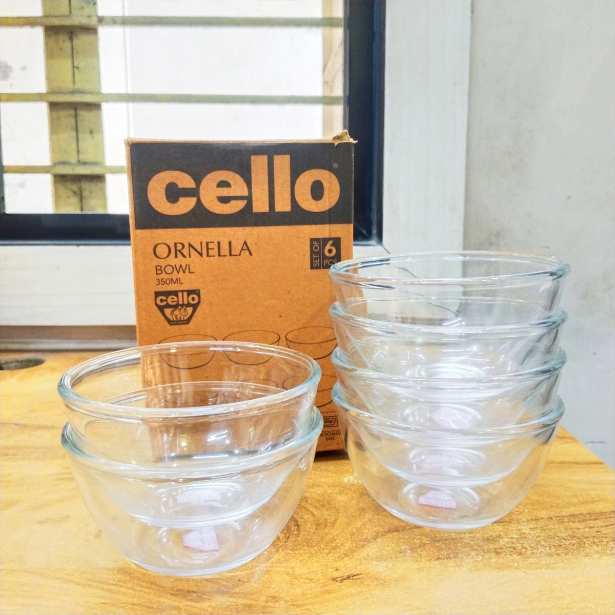 AM5681 CELLO Ornella Glass Bowl - 350Ml (Set of 6 Pcs)
