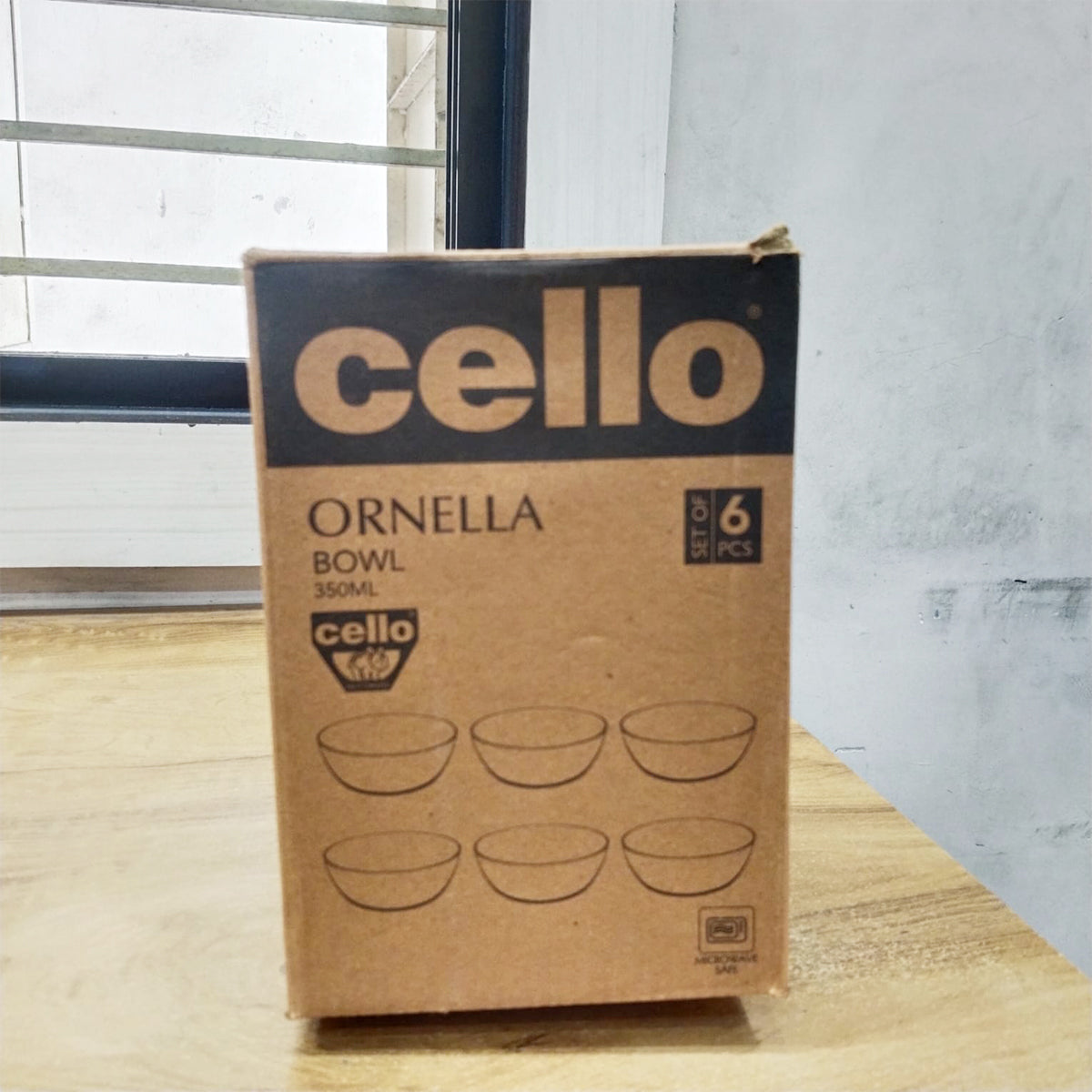 AM5681 CELLO Ornella Glass Bowl - 350Ml (Set of 6 Pcs)