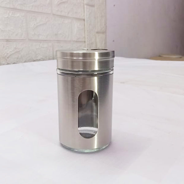 AM5396 Glass Spice Shaker Jar with Steel Lid Multicolor/Great for Spices, Herbs, Seasonings (Set of 1 Pc)