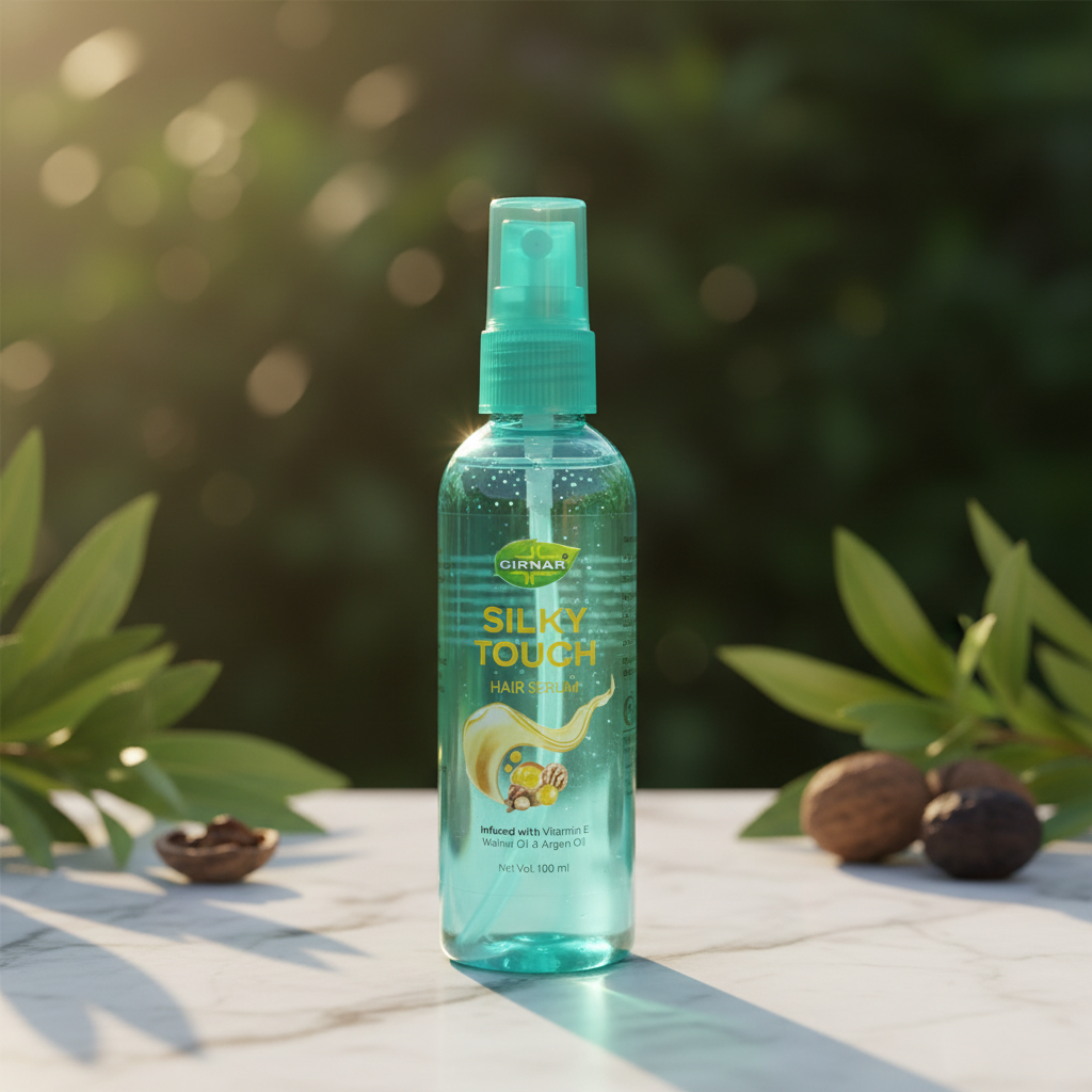 AM6695 Girnar Silky Touch Hair Serum (100 ml) – Infused with Walnut & Argan Oil