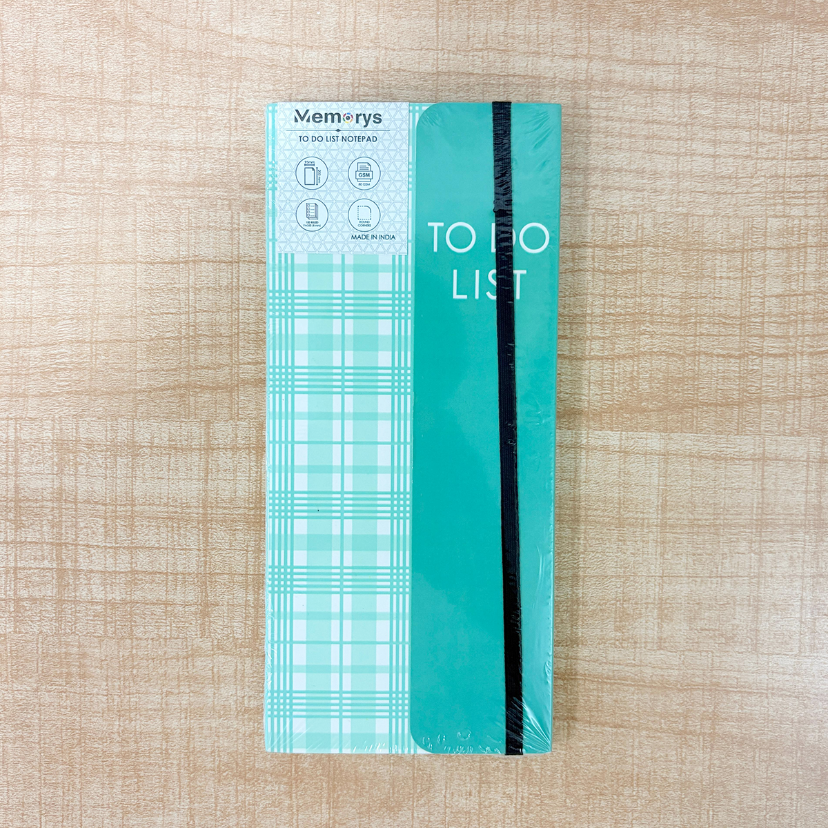 AM6649 Mix-Design Mint Plaid To Do List Notepad (100 Ruled Pages) - 1pc