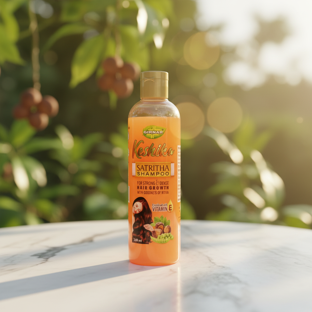 AM6681 Girnar Keshika Satritha Shampoo with Ritha & Vitamin E (240ml)