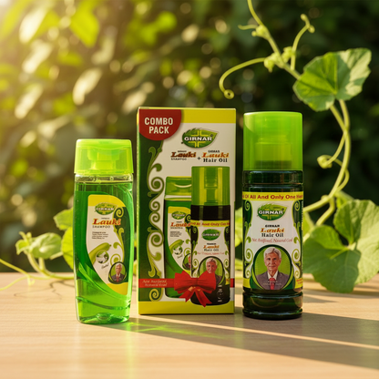 AM6677 Girnar 200ml Lauki Hair Oil & 100ml Shampoo Combo Pack - 300ml