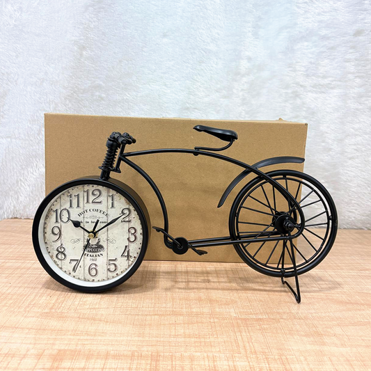 TM0116 Vintage Bicycle Design Metal Table Clock – Home & Office Décor - Pack Of 1