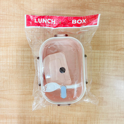 AM6664 Plastic Stylo Lunch Box with Spoon & Fork BPA-Free Plastic Container - Multi-Color Tiffin Box