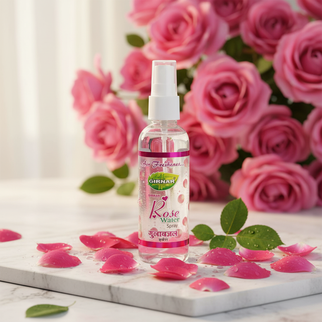 AM6682 Girnar Herbal Rose Water Spray - 100ml Air Freshener