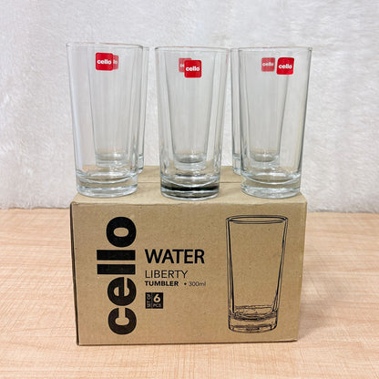 AM6599 Cello Liberty Water Tumbler Set, 300ml (Set of 6)
