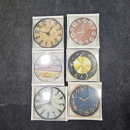 AM5953 Multi-Design Cart Log Wall Clock With 3D Numbers for Living Room