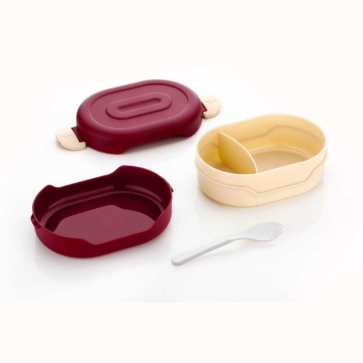 AM6659 Tasty Lunch Box Set with Water Bottle, 2 Compartments, Leak-Proof Design (Multicolour)