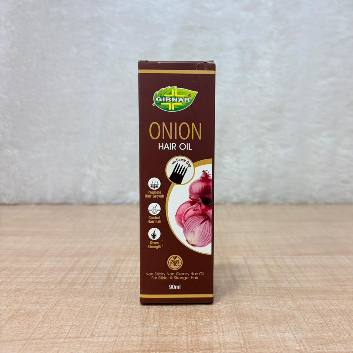 AM6670 Girnar Onion Hair Oil (90ml) with Comb Applicator – Promote Growth & Control Hair Fall