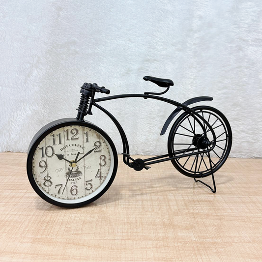 TM0116 Vintage Bicycle Design Metal Table Clock – Home & Office Décor - Pack Of 1