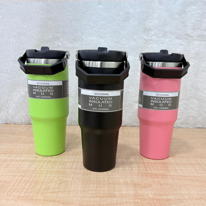 TM0099 30oz Vacuum Insulated Stainless Steel Beverage Cup with Carry Handle - 890ml
