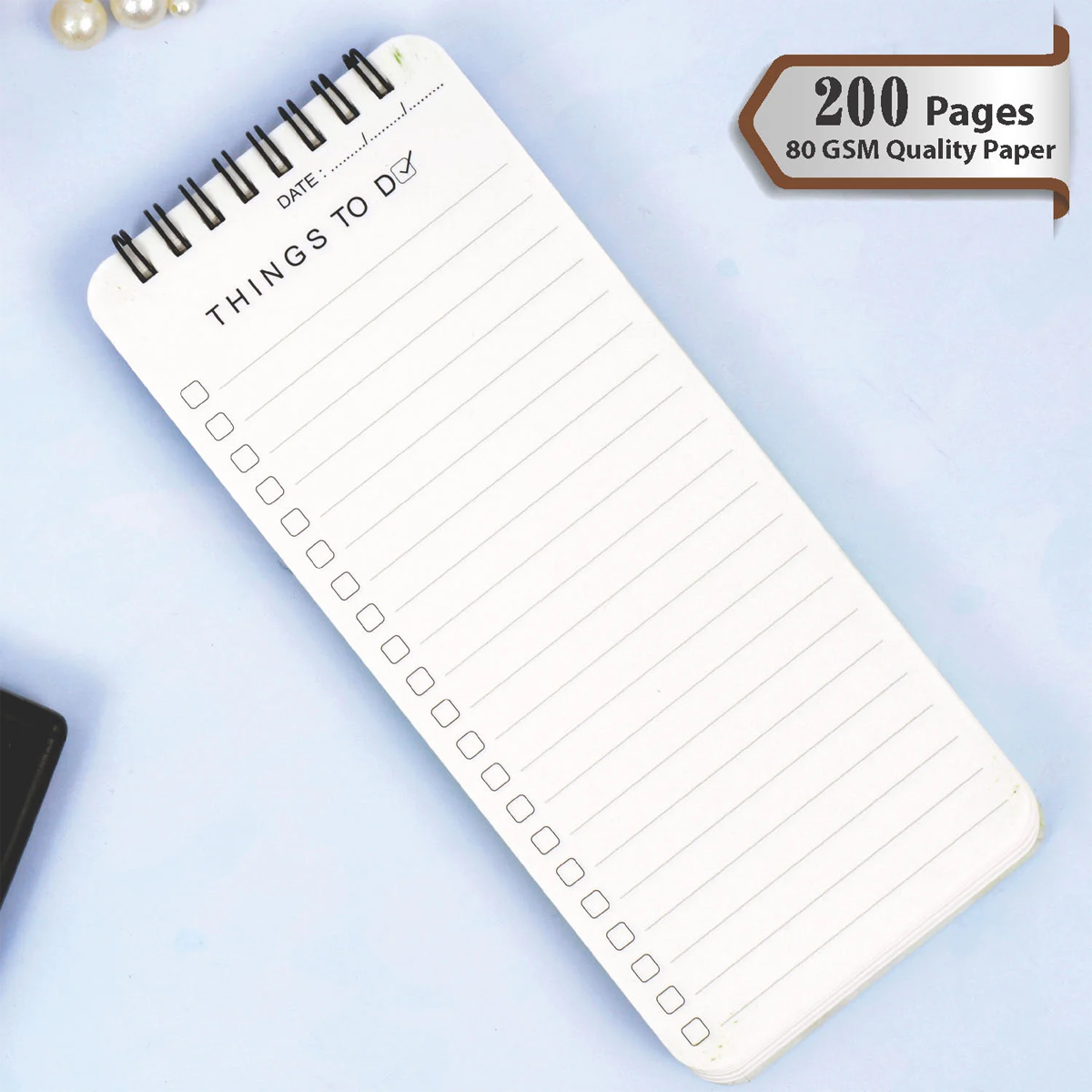 AM6648 Colour Blocks Hardbound Wiro To Do List Notepads - 1pc