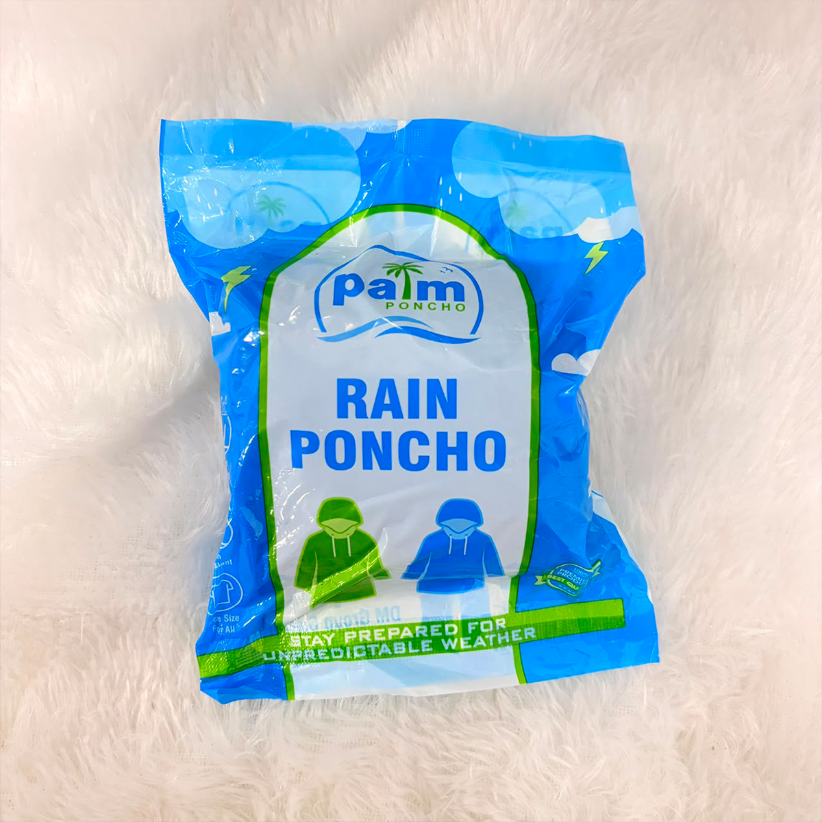 A06581 TARPAULIN Waterproof Unisex Rain Poncho with Hood – Free Size