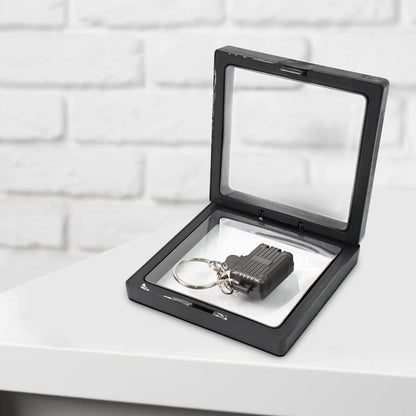 8430 Suitcase Shape Nail Clipper Keychain With Key & 3D Floating Frame Display Case (1 Set)