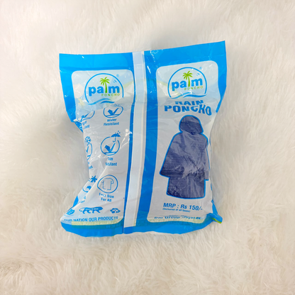 A06581 TARPAULIN Waterproof Unisex Rain Poncho with Hood – Free Size