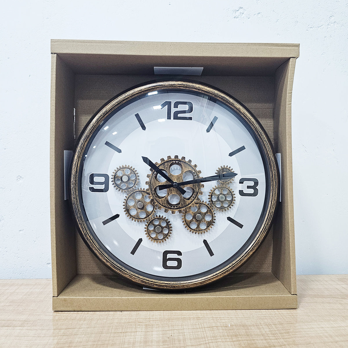 AM5948 Black Gear Wall Clock with Industrial Design