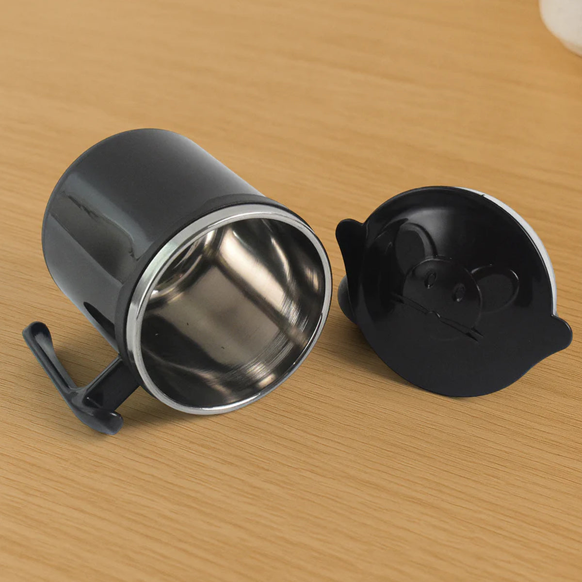 11521 1 Pc Apex Cat Mug – 250 ml Stainless Steel Insulated Inner with Cute Cat Print