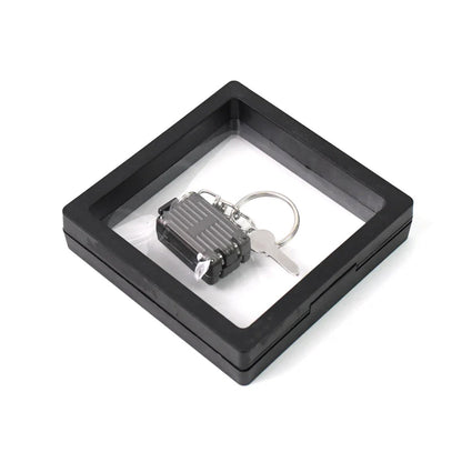 8430 Suitcase Shape Nail Clipper Keychain With Key & 3D Floating Frame Display Case (1 Set)