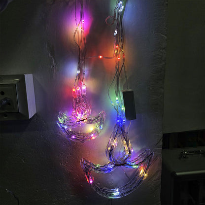 Di0069 10 Fairy Diya LED Curtain String Lights with Flashing Modes - 5x5 (Multicolour)