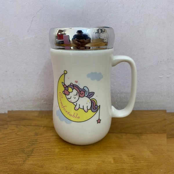AM5352 Ceramic Coffee Tea Mug with Lid- Multidesign