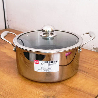 AM3913 PNB Kitchenmate Triply Cookpot with Glass Lid 24Cm